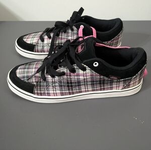 Vans Black and Pink Plaid Sneakers